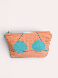 Aqua Clam Shell Bikini Bag on Apricot