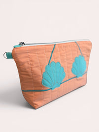 Aqua Clam Shell Bikini Bag on Apricot