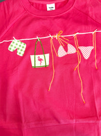 Coastal 🦩 Clothesline Sweatshirt on Watermelon
