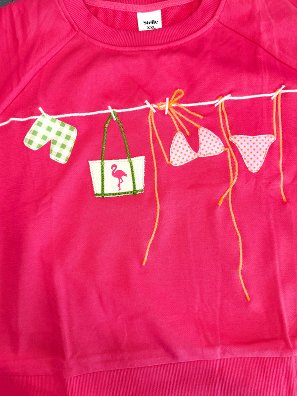 Coastal 🦩 Clothesline Sweatshirt on Watermelon